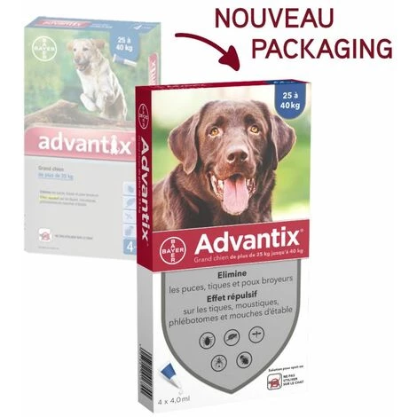 Advantix Pipettes Anti Parasitaire Pour Grand Chien - 25 - 40kg 1 Advantix Pipettes Anti Parasitaire Pour Grand Chien - 25 - 40kg