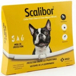 SCALIBOR Collier Antiparasitaire - 48 Cm - Pour Petit Et Chien Moyen