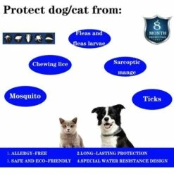 STARLIGHT Lot De 2 Collier Anti-puces Et Anti-tiques Pour Chien Et Chat,Traitement Anti Tique Et Puce, Étanche Pour,Taille Réglable(38cm),STAR.L -Anti-puces, anti-parasitaires et soins pour chien Soldes 60065553 5