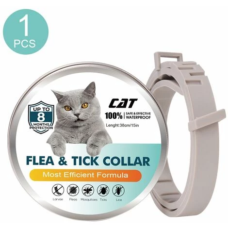 LIFCAUSAL Collier Anti-puces Pour Chats Prévention Des Puces Et Des Tiques De 8 Mois Pour Chats âgés De 3 Mois Et Plus 2 LIFCAUSAL Collier Anti-puces Pour Chats Prévention Des Puces Et Des Tiques De 8 Mois Pour Chats âgés De 3 Mois Et Plus – Image 2