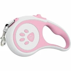 HEGUYEY Chien Enrouleur 5m, Corde De Traction Télescopique Avec Poignée Antidérapante En Caoutchouc Souple, Pour Chiens De Petite Et Moyenne Taille, Jusqu'à 40 Kg