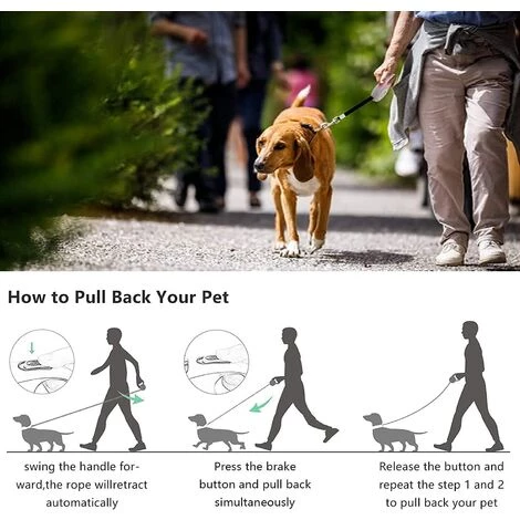 HEGUYEY Chien Enrouleur 5m, Corde De Traction Télescopique Avec Poignée Antidérapante En Caoutchouc Souple, Pour Chiens De Petite Et Moyenne Taille, Jusqu'à 40 Kg 2 HEGUYEY Chien Enrouleur 5m, Corde De Traction Télescopique Avec Poignée Antidérapante En Caoutchouc Souple, Pour Chiens De Petite Et Moyenne Taille, Jusqu'à 40 Kg – Image 2