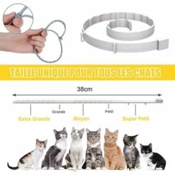 CARILLONSàVENT Collier Anti Puces Pour, Collier Anti-Puce, Collier Anti Puces Pour Chat, Collier Réglable Imperméable Et Naturel Anti-puces Et Anti-tiques, Convient à La Plupart Des Chat Carivent -Anti-puces, anti-parasitaires et soins pour chien Soldes 64138344 5