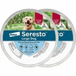 OUSUDELA Lot De 2 Colliers Anti-puces Et Anti-aboiement Pour Chien Seresto, Collier Anti-puces Et Anti-aboiement De 8 Mois Pour Grands Chiens De Plus De 8 Kg