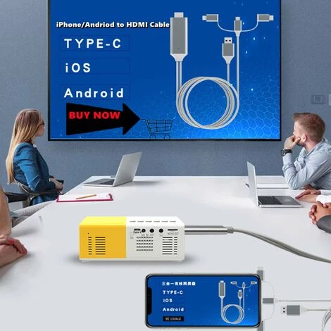 LIFCAUSAL Mini Projecteur, Projecteur De Film Portable, Projecteur Smart Home, Projecteur Soigné Pour IOS, Android, Windows, PS5, Ordinateur Portable, Clé TV, Compatible Avec HDMI, USB, Audio, Carte TF, AV Et Télécommande (jaune Blanc) Prise UE 3 LIFCAUSAL Mini Projecteur, Projecteur De Film Portable, Projecteur Smart Home, Projecteur Soigné Pour IOS, Android, Windows, PS5, Ordinateur Portable, Clé TV, Compatible Avec HDMI, USB, Audio, Carte TF, AV Et Télécommande (jaune Blanc) Prise UE – Image 3