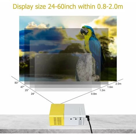 LIFCAUSAL Mini Projecteur, Projecteur De Film Portable, Projecteur Smart Home, Projecteur Soigné Pour IOS, Android, Windows, PS5, Ordinateur Portable, Clé TV, Compatible Avec HDMI, USB, Audio, Carte TF, AV Et Télécommande (jaune Blanc) Prise UE 5 LIFCAUSAL Mini Projecteur, Projecteur De Film Portable, Projecteur Smart Home, Projecteur Soigné Pour IOS, Android, Windows, PS5, Ordinateur Portable, Clé TV, Compatible Avec HDMI, USB, Audio, Carte TF, AV Et Télécommande (jaune Blanc) Prise UE – Image 5