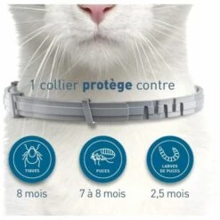 Collier Anti-Puces Et Anti-Tiques Pour Chats – 2 Colliers,Adélala -Anti-puces, anti-parasitaires et soins pour chien Soldes 66384096 3