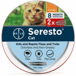 Anti-puces, anti-parasitaires et soins pour chien Soldes 17 HEGUYEY Collier Anti-puces Chat Collier Antiparasitaire Non-Toxique Anti-allergie Etanche Durée 8 Mois Pour Chat -2 Colliers