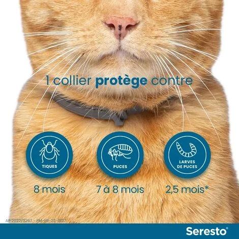 HEGUYEY Collier Anti-Puces Et Anti-Tiques Pour Chats, Collier Anti Puces Et Anti Tiques 7-8 Mois Protection , Ajustable Et Imperméable Collier Antiparasitaire 2 HEGUYEY Collier Anti-Puces Et Anti-Tiques Pour Chats, Collier Anti Puces Et Anti Tiques 7-8 Mois Protection , Ajustable Et Imperméable Collier Antiparasitaire – Image 2
