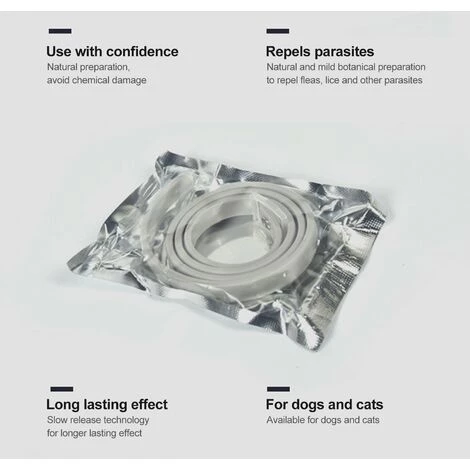 LIFCAUSAL Collier Anti-insectes Pour Animaux De Compagnie Pour Chats Et Chiens Collier Anti-puces Réglable Collier Anti-puces Et Anti-tiques 3 LIFCAUSAL Collier Anti-insectes Pour Animaux De Compagnie Pour Chats Et Chiens Collier Anti-puces Réglable Collier Anti-puces Et Anti-tiques – Image 3