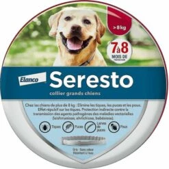 BF Collier Français Anti-puces Et Anti-tiques Pour Grands Chiens - 8 Kg Et Plus