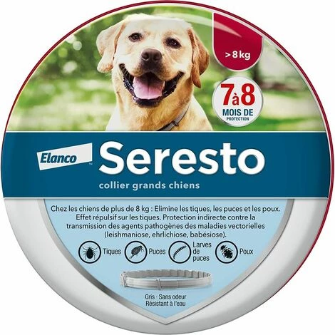 QERSTA Collier Anti-Puces Et Anti-Tiques Pour Grands Chiens - 8KG Et Plus, 1 QERSTA Collier Anti-Puces Et Anti-Tiques Pour Grands Chiens - 8KG Et Plus,
