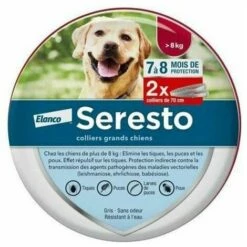 Cisea Seresto Chien – Colliers Anti-Puces Et Anti-Tiques Pour Grands Chiens – Plus De 8 Kg – 2 Colliers