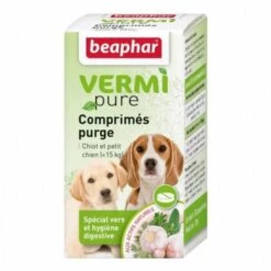 BEAPHAR Comprimés De Purge Aux Plantes Vermipure 50 Comprimés Chiot Et Petit Chien